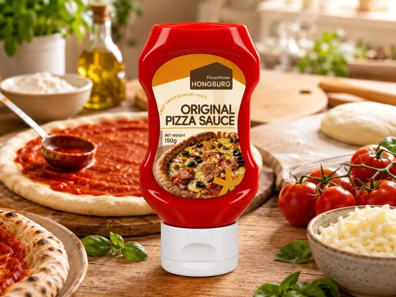 Klassinen alkuperäinen pizzakastike pizzapohjalle