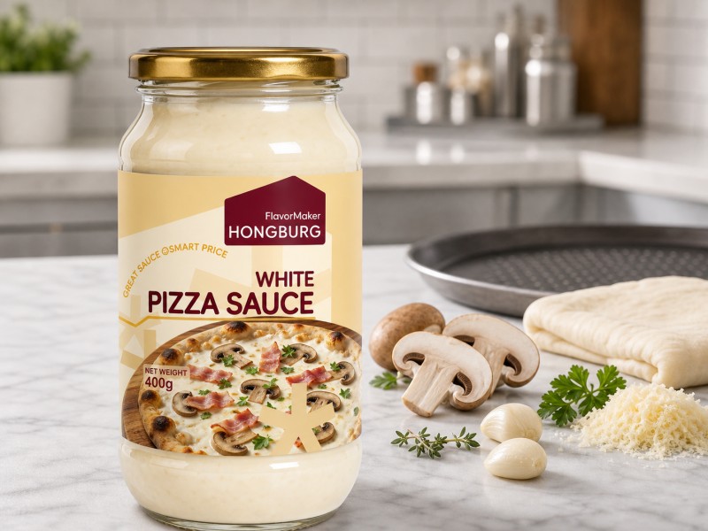 Sileä kermainen valkoinen pizzakastike